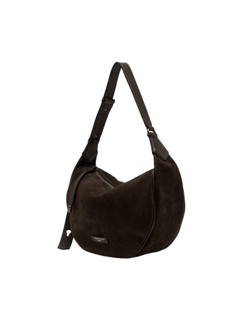 Borsa da donna in pelle nabuk, a spalla con il manico regolabile, colore espresso GIANNI CHIARINI | 11756NBKTKL2107